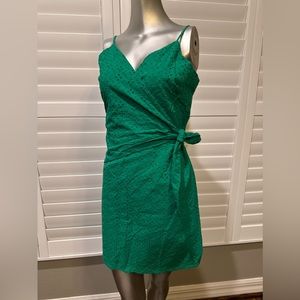 GB  green eyelet dress.